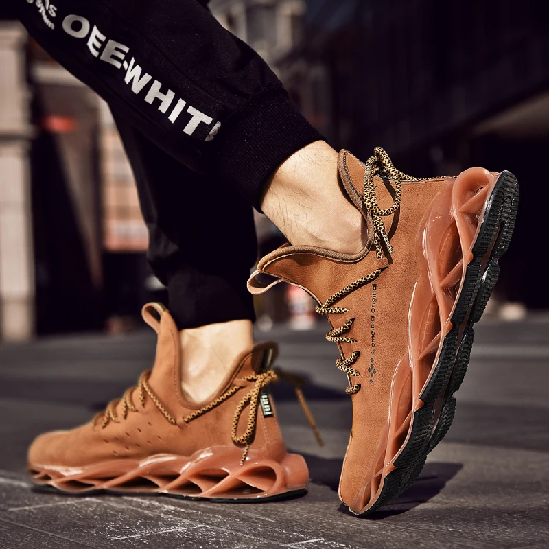 Men's Running Shoes Waterproof Leather 