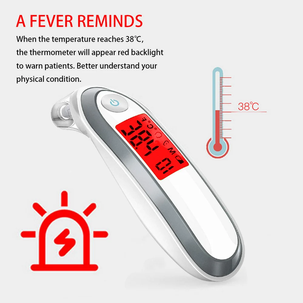 

FDA electronic Medical Infrared Fever Ear Thermometer For Baby Adult Laser Thermometre Digital Non-contact Body Temperature
