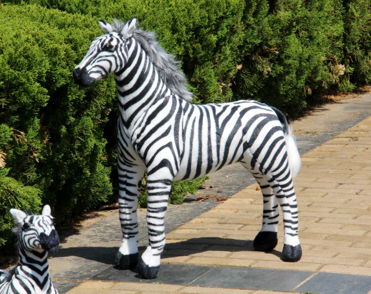 simulation animal standing zebra plush toy soft doll toy birthday gift s4255