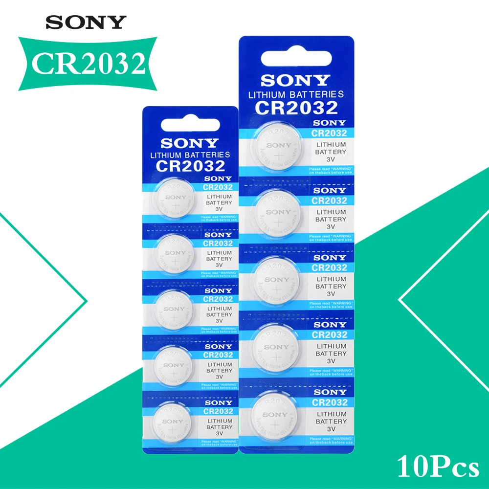 

10Pcs For SONY CR2032 Lithium Button Batteries DL2032 ECR2032 BR2032 Coin Cell Battery 3V CR 2032 For Watch Electronic Remote