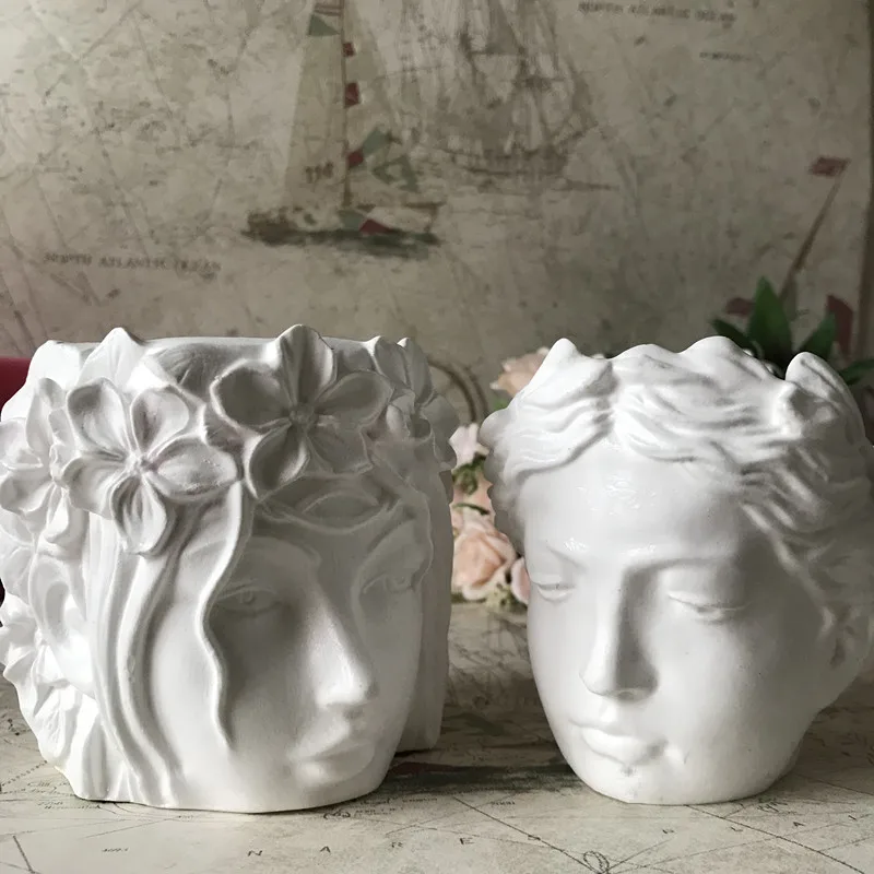 妖精の女の子花瓶作る金型diy石膏粘土クラフト手作りデスクトップ装飾プランターシリコーンセメントポット金型 Clay Molds Aliexpress