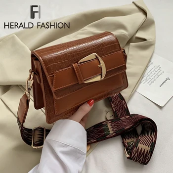 

Retro Alligator Saddle Bags Women Crocodile Pattern Handbag Capacity Casual Crocodile Shoulder Crossbody Bags Ladies PU Purse