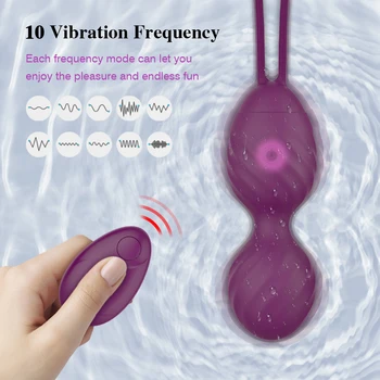 10 Speed Vaginal Tighten Exercise Vibrator Kegel Balls Ben wa ball G Spot Vibrator Egg Wireless Remote Control Sex Toy for Women 2