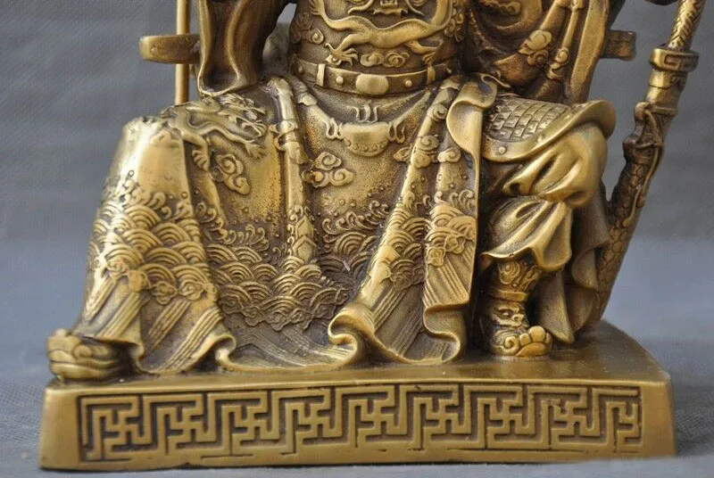 Китайский дракон из латуни воин Бог Guan Gong Yu Guan Yu Look книжная статуя