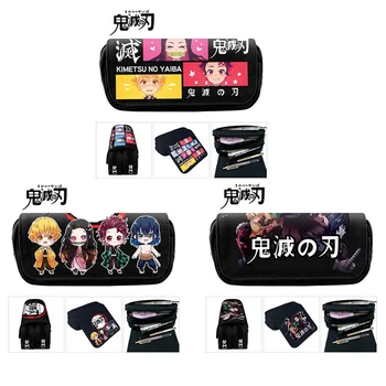 

Demon Slayer: Kimetsu No Yaiba Kamado Nezuko Tanjirou Cosplay Canvas Pen Pencil Case Zipper Stationery Box Gift