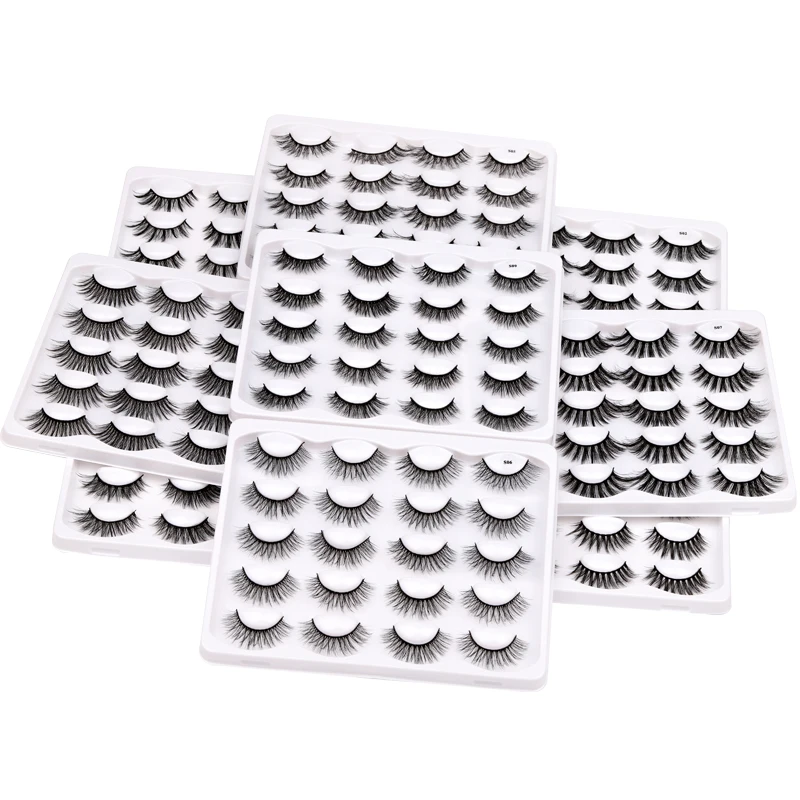 

Hand Made Crisscross 3D False Eyelashes 10 Pairs Set Thick Natural Long Soft & Vivid Fake Lashes Eyes Makeup 50 Sets/Lot DHL