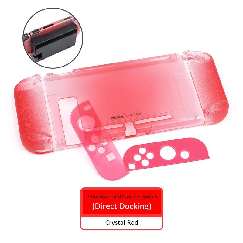 Joy-con Тонкий защитный Кристальный Жесткий Чехол, противоскользящий корпус, 3 части, дизайн, разделен для переключения shand(прямая стыковка