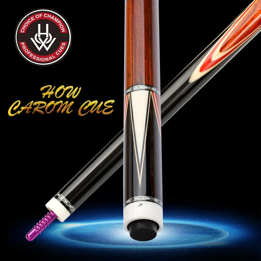 

HOW 19-8B Carom Cue 3 Cushion Game Cue12mm How Tip Double High-end Shaft carom billiard cues Deep Sheel Inlay Rared Wood Inlay