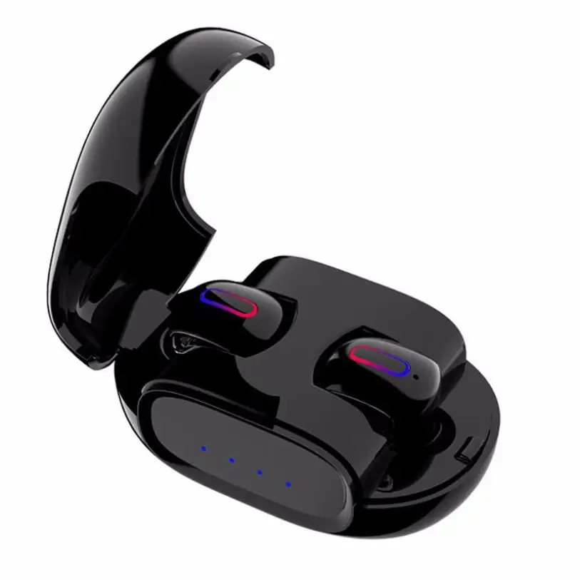 black Сенсорные беспроводные наушники с отпечатком пальца, Bluetooth 5,0, водонепроницаемые наушники, HIFI наушники с микрофоном для Iphone, xiaomi, huawei - Цвет: black