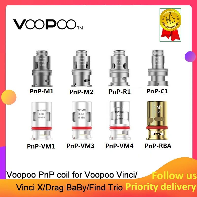 Voopoo PnP Сменная Головка Катушки Vape PnP-C1 Pnp-M2 PnP-R1 VM1 PnP-M1 костюм для Drag Baby VooPoo Find S Trio |
