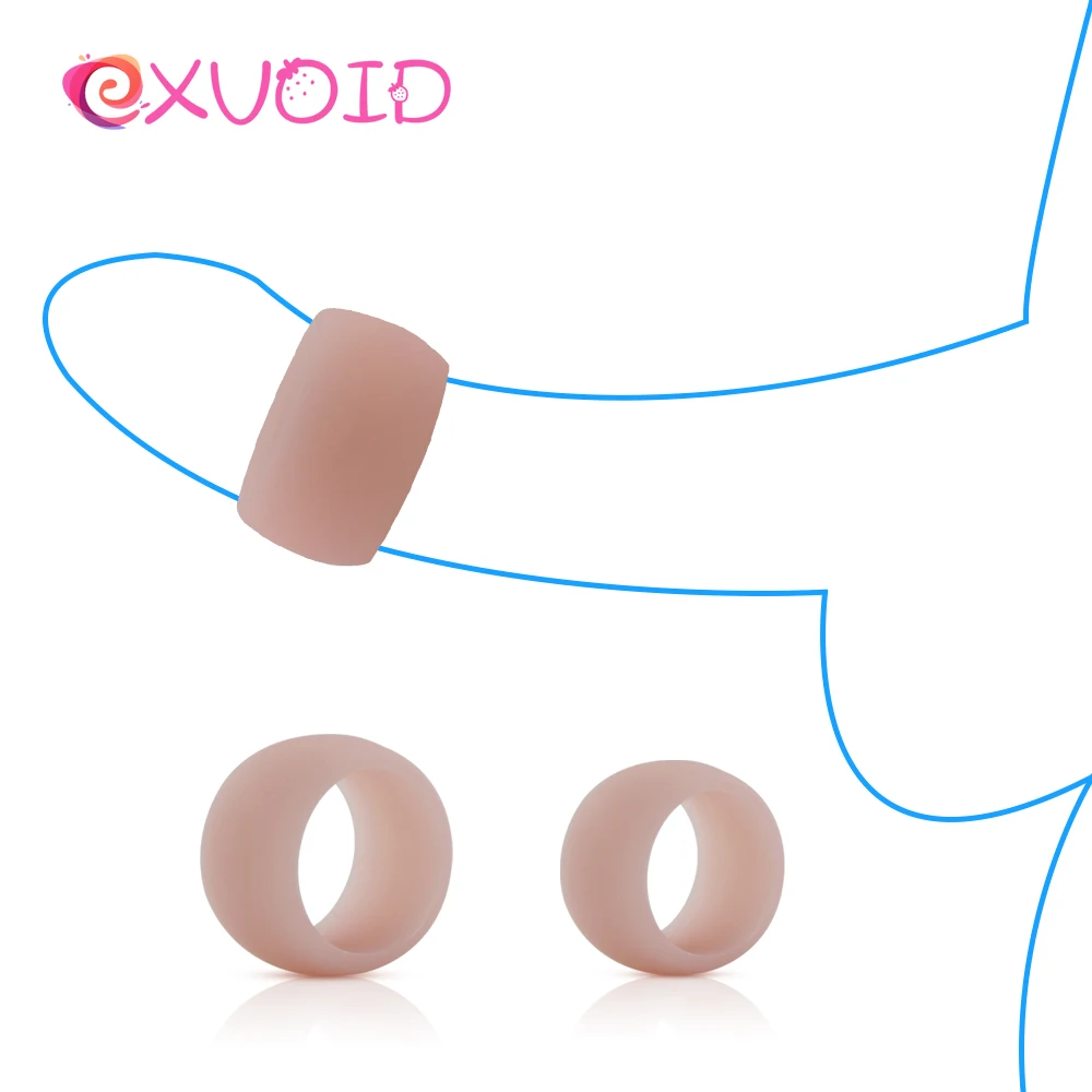 EXVOID 2PCS Delay Ejaculation Sex Toys for Men Shop Elastic Penis Sleeve Ring Cock Silicone Erection | Красота и здоровье