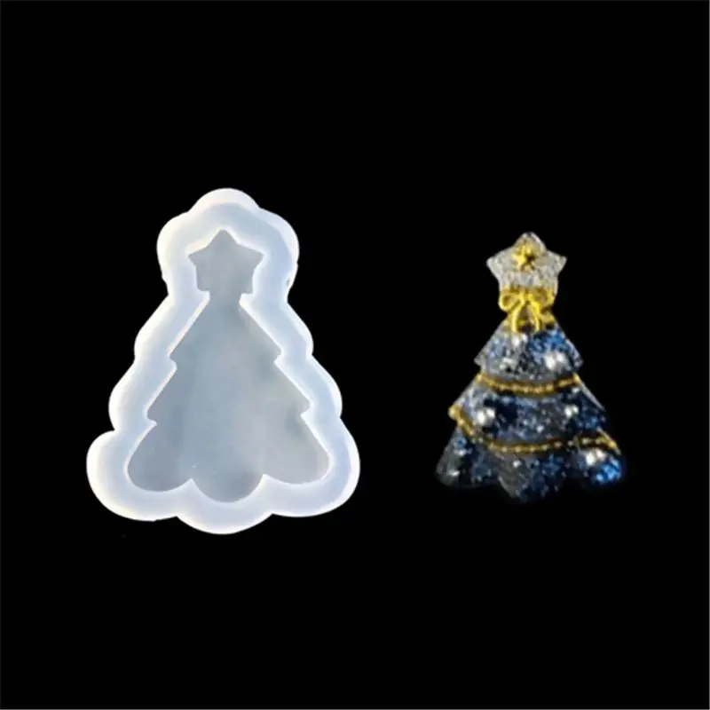 

Silicone Mold Epoxy Resin Crafts DIY Jewelry Making Tools Christmas Tree White Crystal Molds 58mm(2 2/8") x 45mm(1 6/8"), 2 PCs