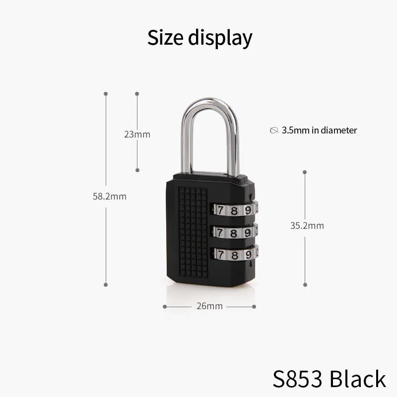 Travel trolley luggage accessories lock drawer durable lock backpack gym locker lock password lock metal padlock