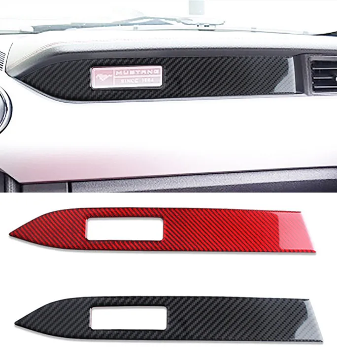 

Наклейка из углеродного волокна, декоративная полоса для приборной панели автомобиля, внутренняя отделка, рамка для Ford Mustang 2005-2022, аксессуары