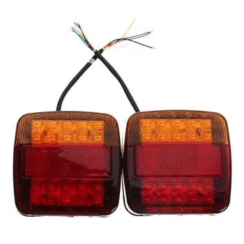 

New 2PCS LED Rear Light Tail Light Brake Stop Light Turn Signal Number Plate Lamp For Trailer Truck Recreational Vehicle Top