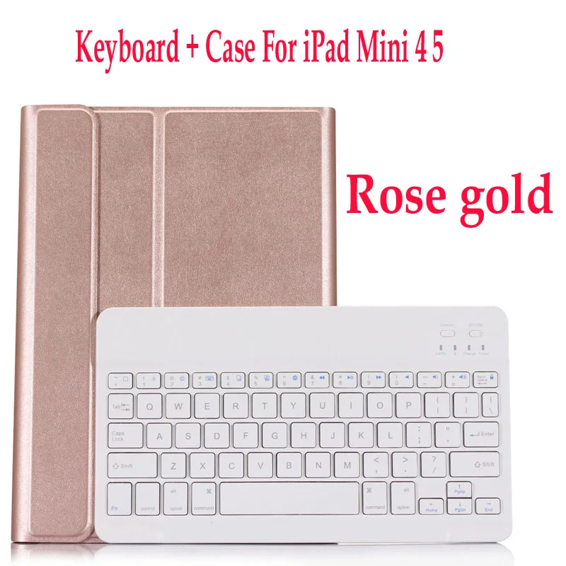 mini 4 5 Rose gold Беспроводной Bluetooth чехол-клавиатура, для Apple iPad mini 1 2 3 Чехол-клавиатура для iPad mini 4 iPad mini 5 - Цвет: mini 4 5 Rose gold