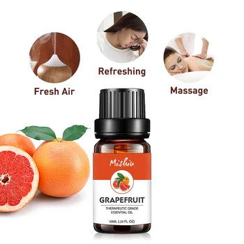 

Mishiu 10ML Grapefruit Essential Oil Cleansing Skin Health Alertness Essential Oil Diffuser Water-soluble Aromatherapy Body Oil