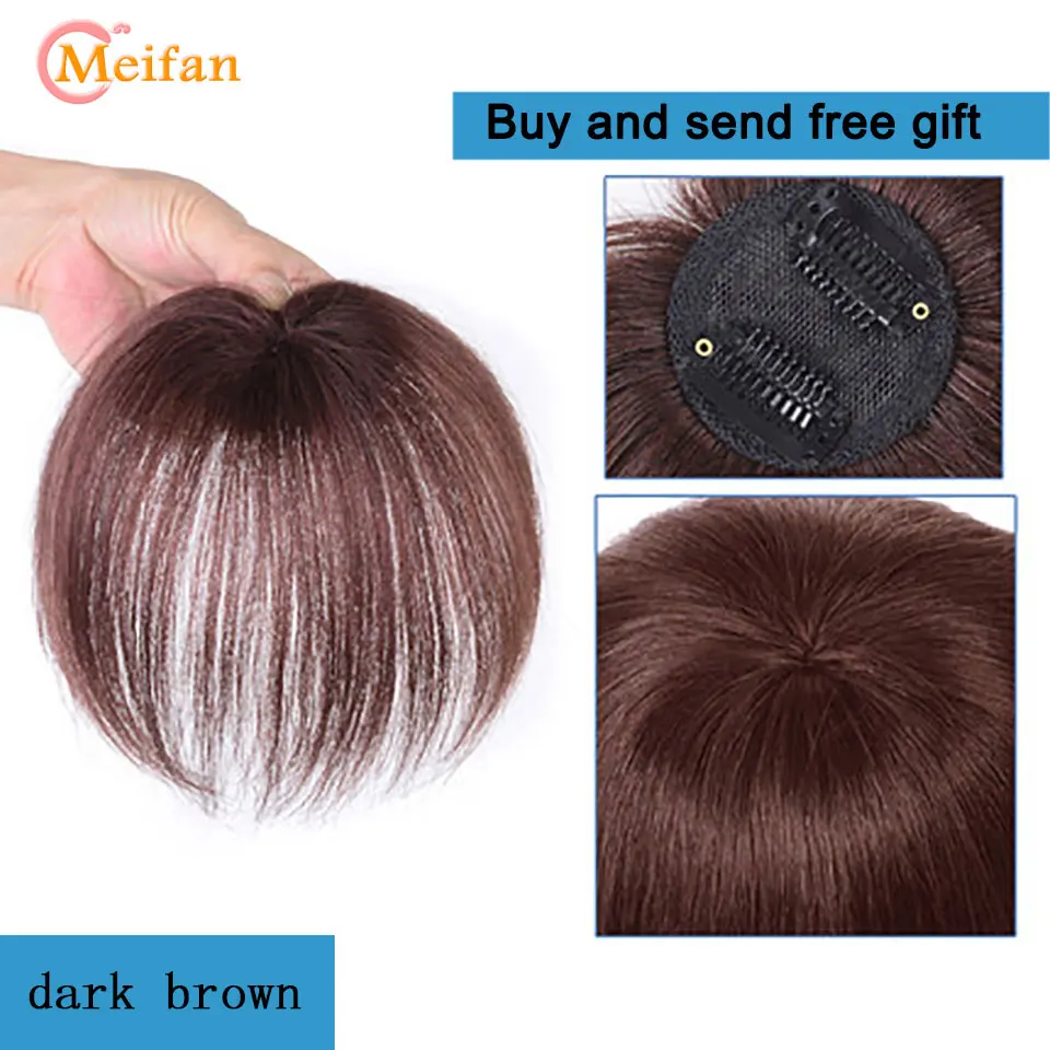 Dark brown MEIFAN, синтетические верхние части волос для женщин, накладные части, частичная замена, цвет волос, невидимый, бесшовный, ручная работа, покрытие - Цвет: Dark brown