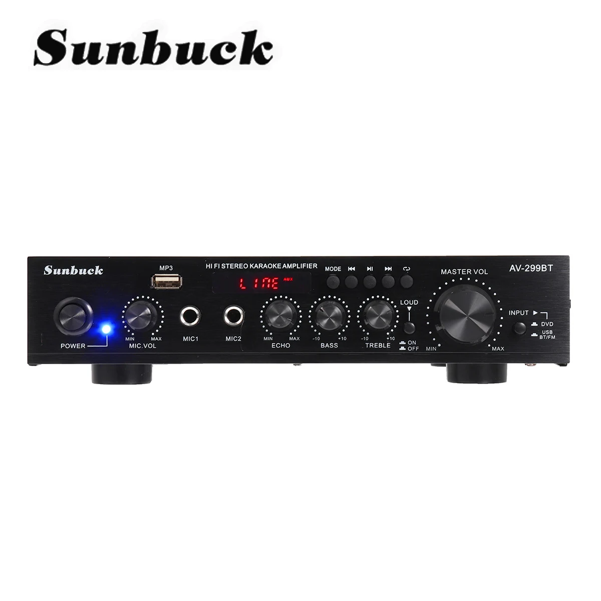 SUNBUCK Проекторы для домашнего кинотеатра AV-299BT USB FM 5 0 bluetooth MP3 2 входной сигнал Mic 2CH