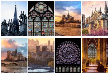 

Religious Notre Dame "5D diy diamond painting full round diamond embroidery