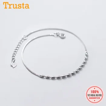 

Trustdavis Authentic 925 Sterling Silver Fashion INS Romantic Beads Box Chain Bracelet Anklets For Women Wife Best Friend DA1186