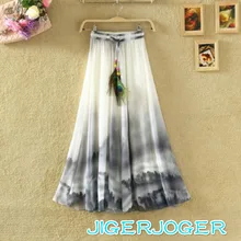 JIGERJOGER, Новая женская юбка с принтом, Пляжная плиссированная юбка, юбки для женщин, большие размеры