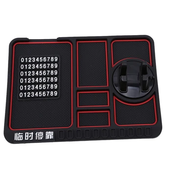 

Multi-functional Non Slip Mat Car On-board Phone Holder Temporary Stop Sign Silica Gel Mobile Phone Anti-slip Pad