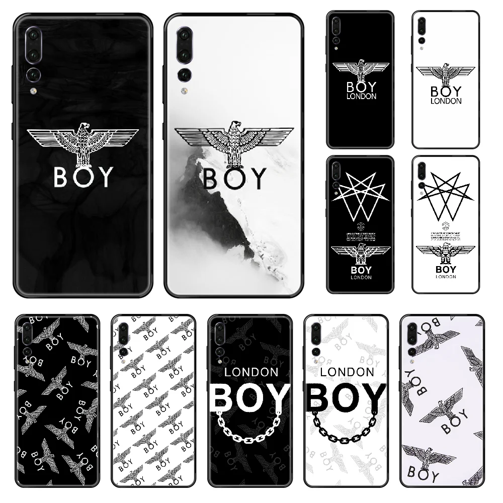 

Fashion Brand London Phone case For Huawei P 8 10 20 30 Smart Plus 2019 Z Lite Pro 2017 2019 black silicone back trend