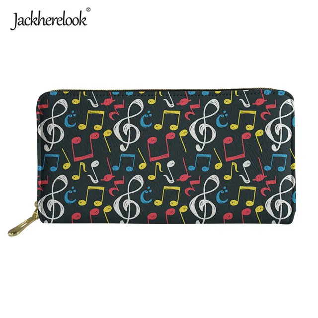Jackherelook, Женский кошелек для путешествий, модный, с нотами, брендовый, дизайнерский, длинный, Подростковый, для девочек, клатч, кошельки, для карт, ID, держатель, кошелек, сумки - Цвет: HMC2929Z21