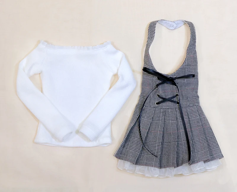 花边上衣+格子裙04
