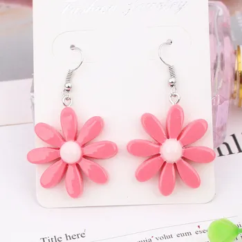 

Korean Style Sweet Daisy Flower Stud Earrings for Women Candy Color Rainbow Earring Wedding Party Jewelry Resin Brincos
