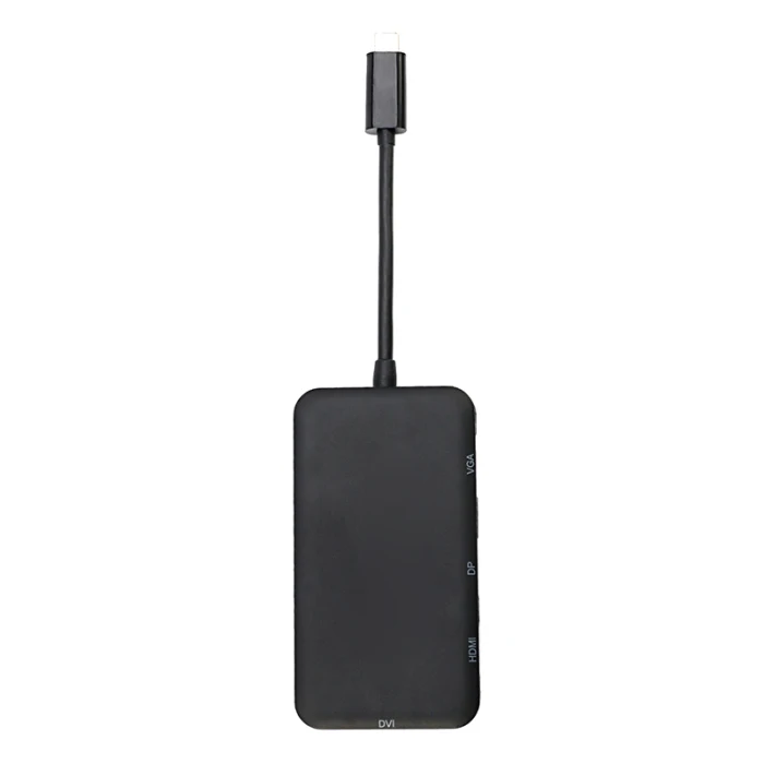 4-в-1 USB-C к VGA, HDMI, DVI DP Hub адаптер для ПК ноутбук Тетрадь новое поступление