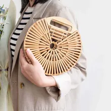 Высококачественная Женская круглая бамбуковая сумка из ротанга ручной работы, Балийские сумки ручной работы, Бамбуковая сумка в эко-стиле(с шарфом