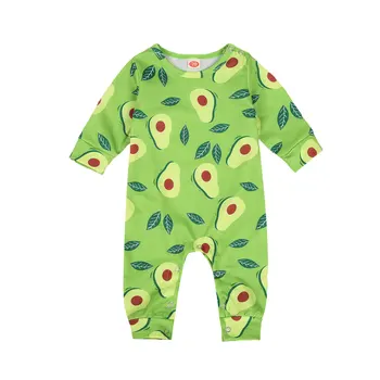 

FOCUSNROM Newborn Baby Boy Girl Rompers Cute Fruit Print Long Sleeve Autumn Jumpsuits One-Piece 0-24M