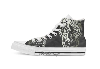 

Skull 4 Custom Casual High Top lace-up Canvas shoes sneakers Drop shipping