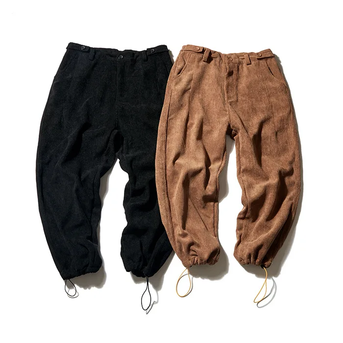 

City Where the Product Winter Retro Loose Solid Color Casual Pants Corduroy Ankle Banded Pants Men Autumn And Winter Casual Pant