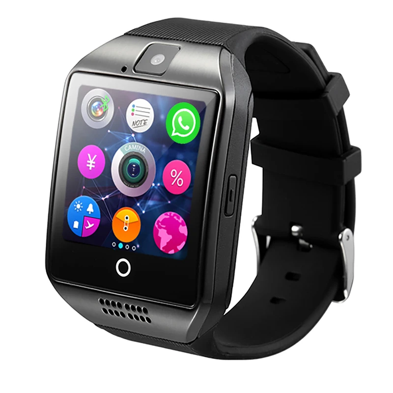 Q18 Шагомер Умные часы с сенсорным экраном камера Поддержка TF карта Bluetooth умные часы для Android/iOS Телефон
