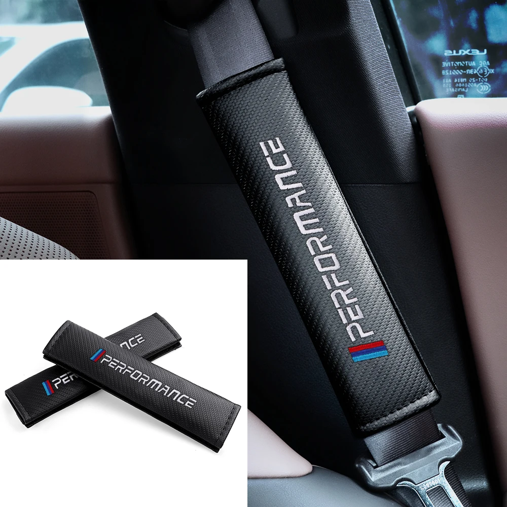 2pcs Car Seat Belt Pads Seat Shoulder Strap Pad Cushion Cover For BMW