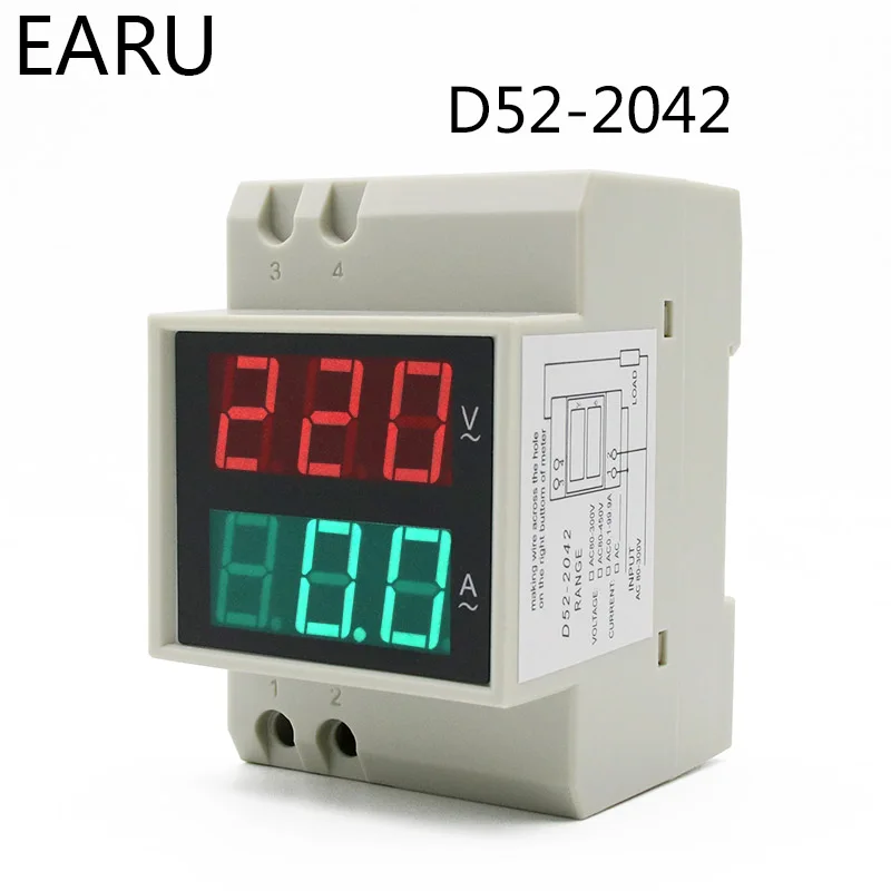 DIN Rail Led Display Voltmeter Ammeter Built-in Transformer AC80-300V 200-450V 0-100A Panel Voltage Current Meter Monitor Tester |