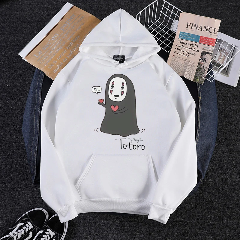 Japanese Cartoon graphic print hoodie Cute Totoro Hayao Miyazaki anime style Kawaii Women's winter/winter sweatshirt harajuku