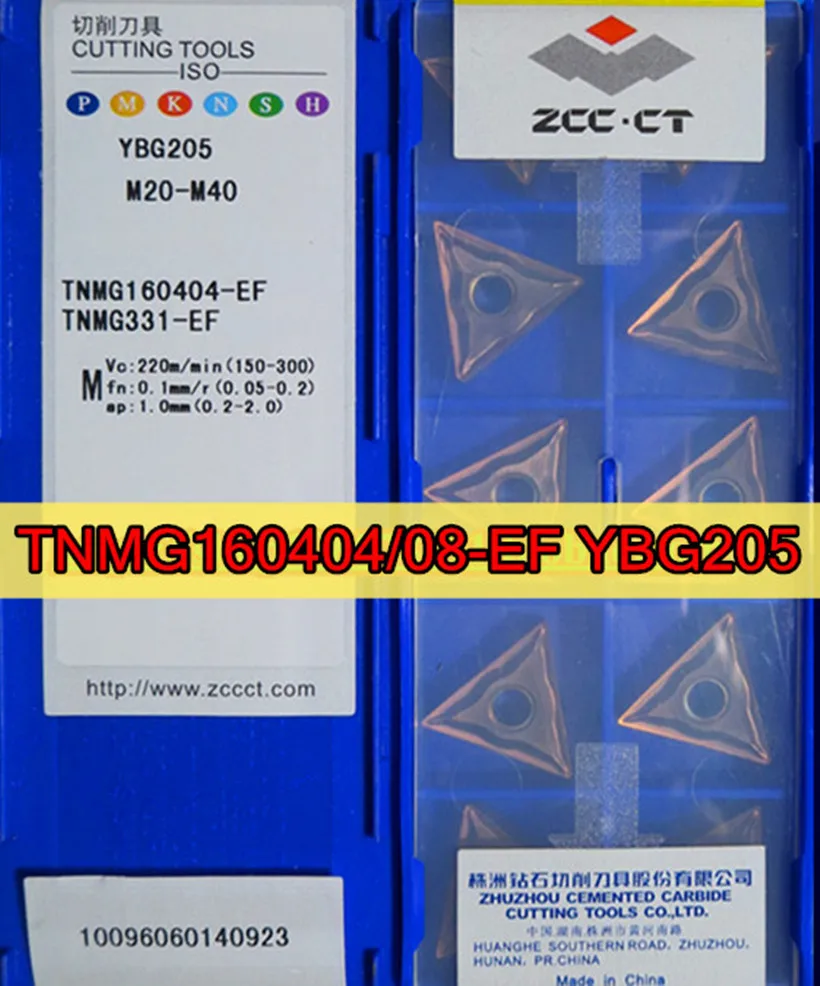 best vise TNMG160404-EF  TNMG160408-EF YBG205 100% original ZCC.CT Carbide insert YBG205=M20-M40 Processing: stainless steel. bison lathe chucks