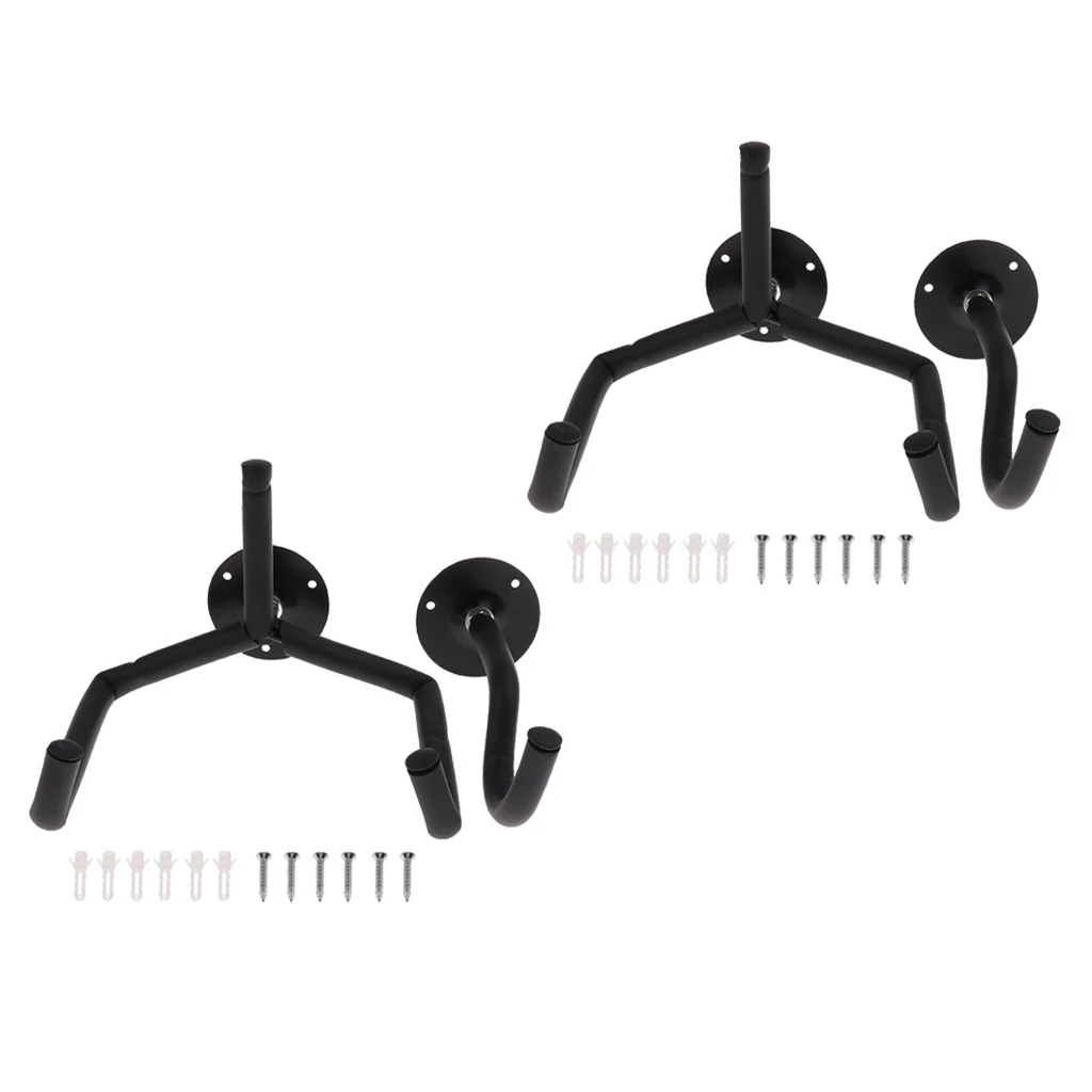 2 Pcs Guitar Holder Hooks Stands Hangers Wall Mount Display with Screws Fits All Size Guitars Bass Mandolin Banjo Ukulele