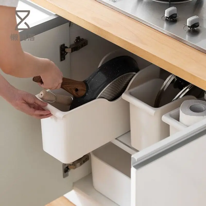 Kitchen Useful Special Storage Box Pulley Pot Cover Plastic Shelf Kitchenware White Spice Plate Rack | Дом и сад