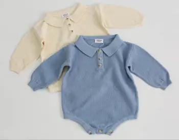 

2020 Wholesale Baby Girls Boys Knitted Romper Spring Cotton Baby Jumpsuits 0-3 years PY461