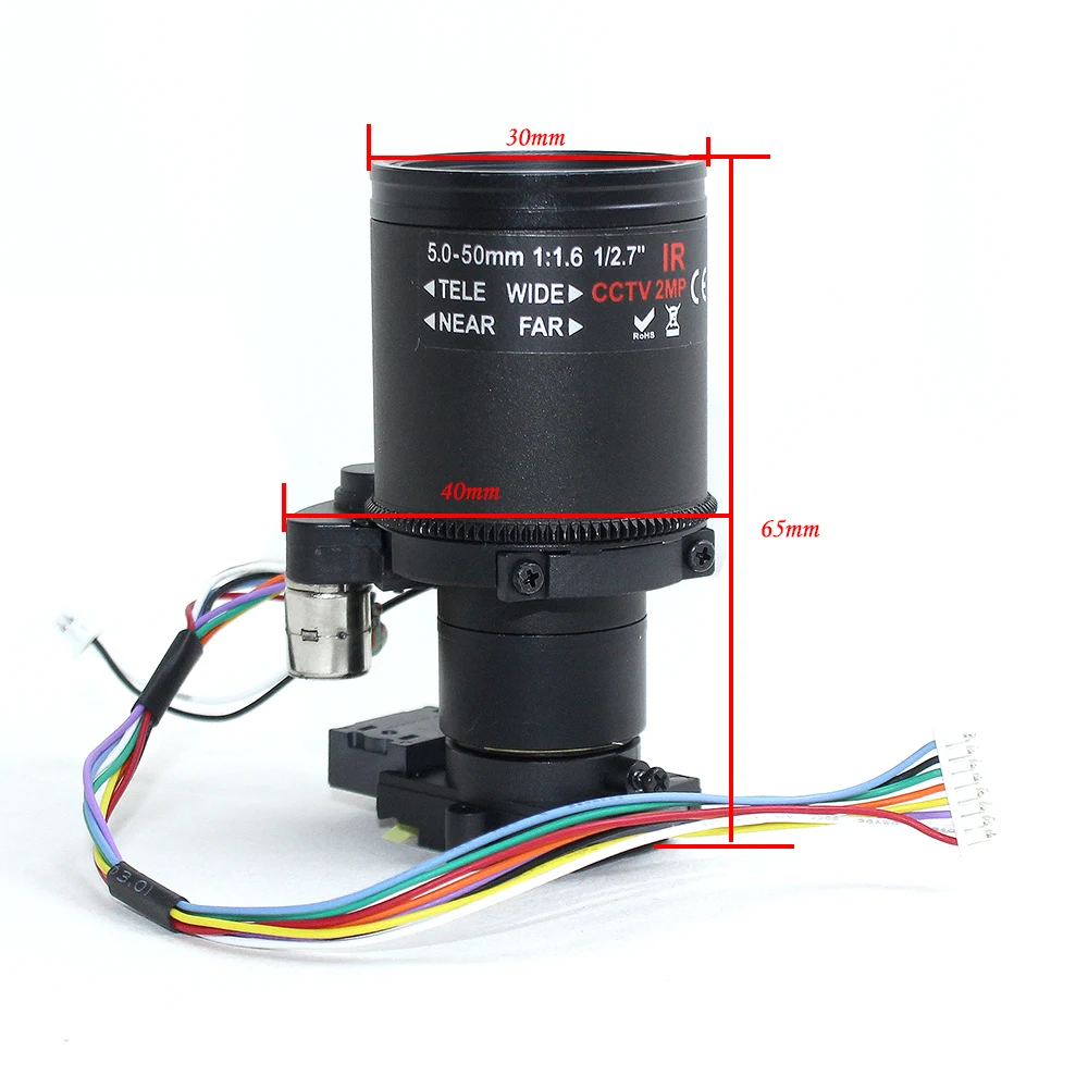 2 megapixel motor varifocal lente 5 50mm d14 04