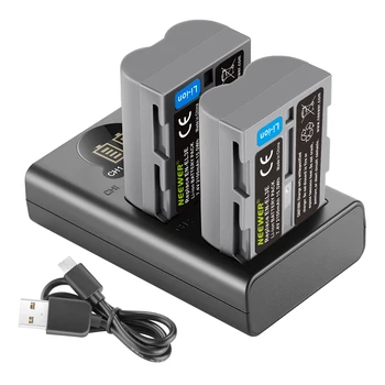 

Neewer 2 Packs 2100mAh Battery Replacement for Nikon EN-EL3e Battery and Dual USB Charger with LCD Display