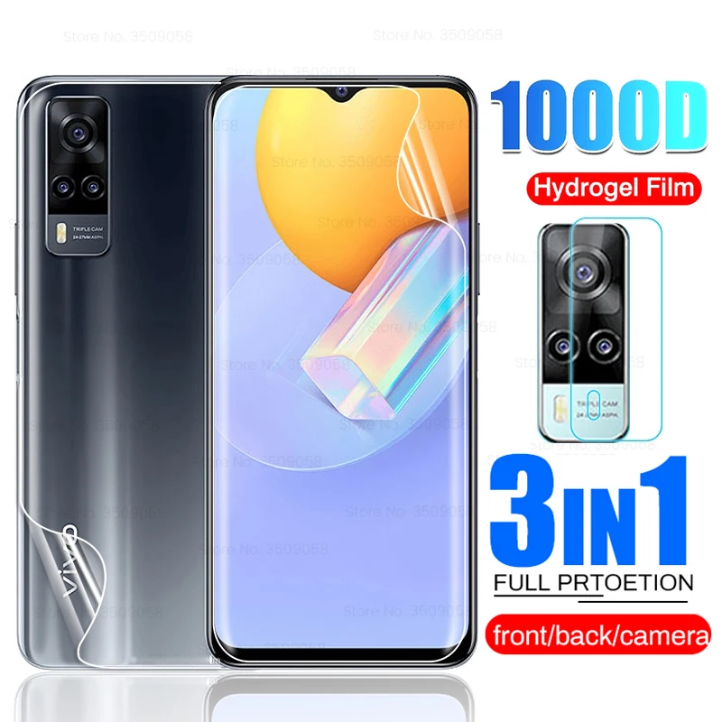Front+Back Hydrogel Film for Vivo Y31 2021 Screen Protectors Not Glass Y 31 31Y VivoY31 V2036 6.58'' Camera | Мобильные