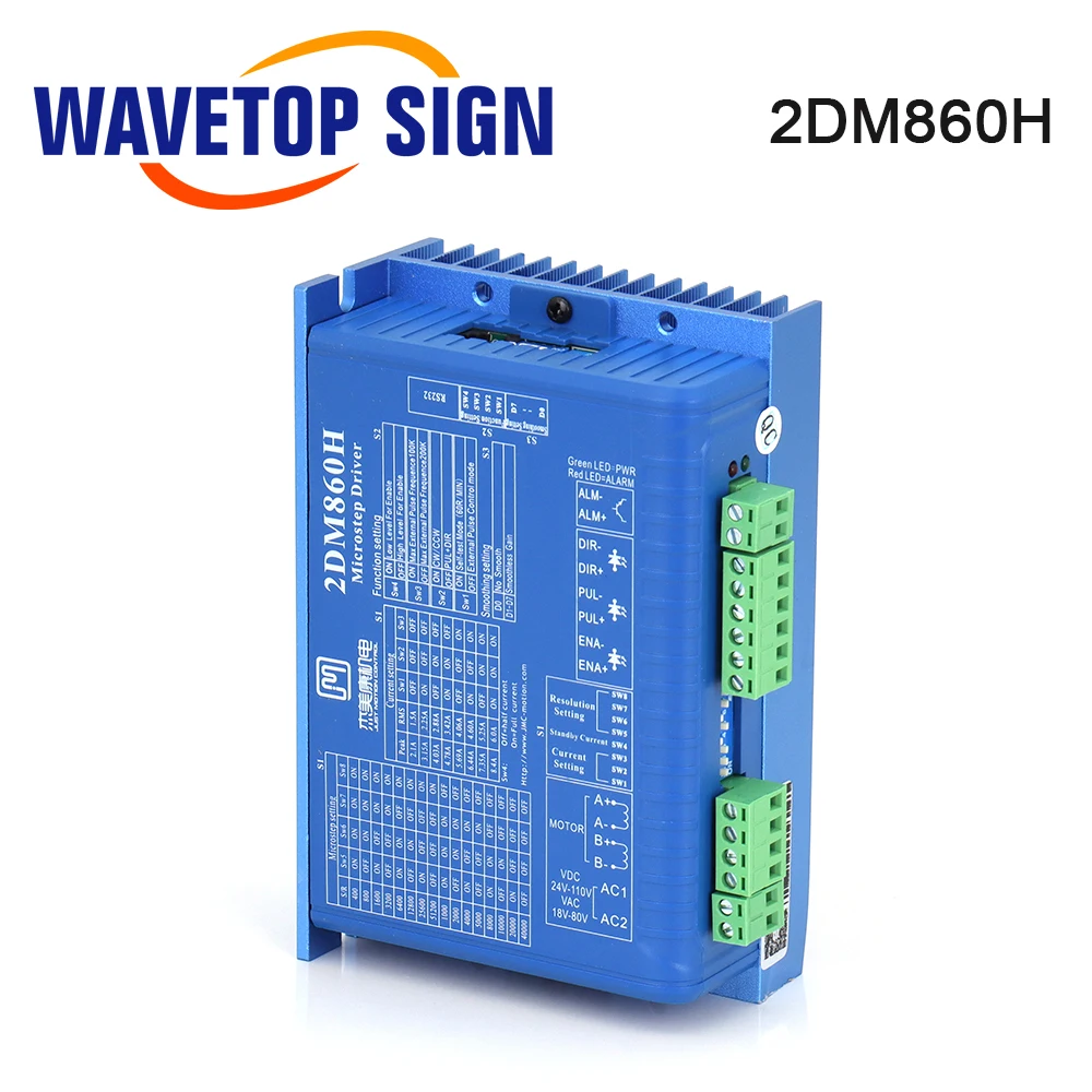 WaveTopSign 스테퍼 모터 드라이버 2상 2DM860H 2DM860 18-80VAC 전류 2.1-8.4 Co2 레이저 절단 및 조각 기계용