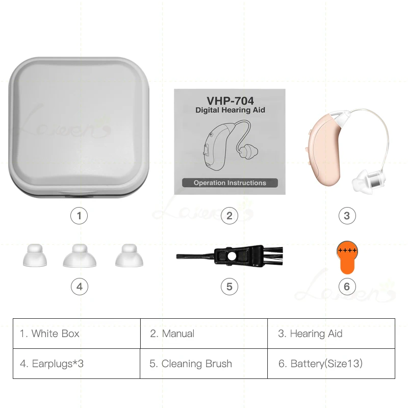 VHP-704 Hearing Aid Digital BTE Hearing Aids Adjustable Tone Sound Amplifier Portable Deaf Elderly digital Hearing Aid Audifonos 6