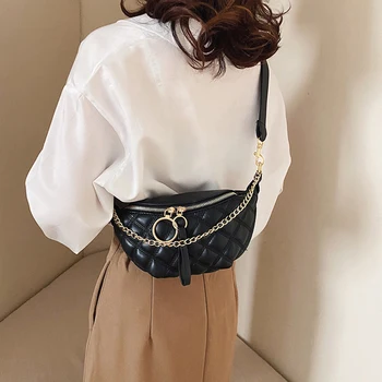 

Women Leather Fanny Chest Bag Zipper Belt Purse Daily Simple Crossbody Packs Pure Color Crossbody Bag Casual Messenger Packs